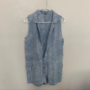 Light blue faded sleeveless romper